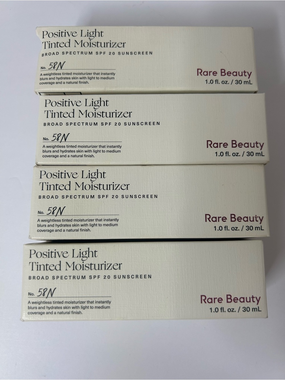 Rare Beauty ~ Positive Light Tinted Moisturizer SPF 20 ~58N 1 oz Lot Of 4.‎  New